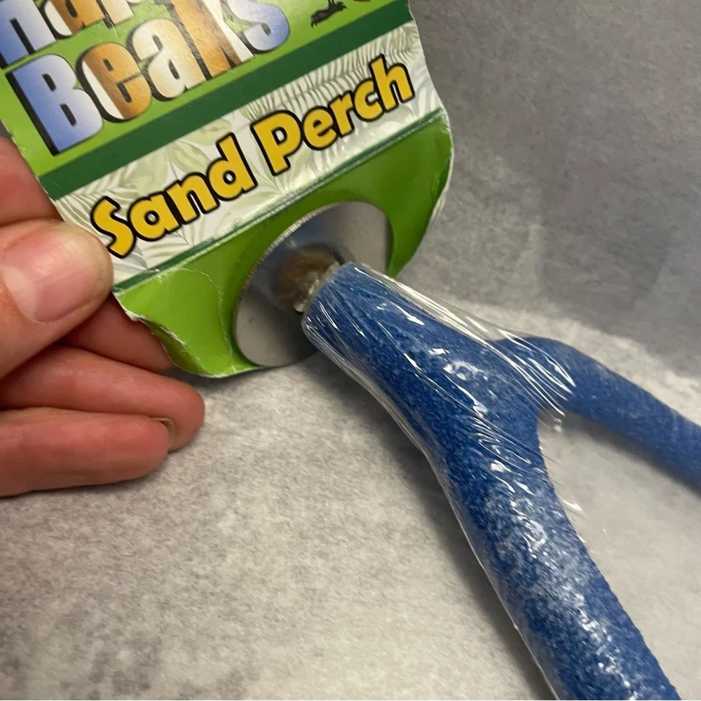 NWT Set of 2 Happy Beaks Blue Sand Perches for Pet Birds